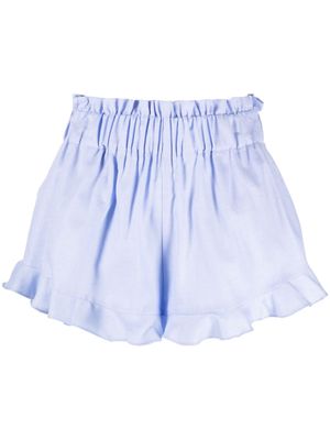 PNK ruffled cotton A-line shorts - Blue