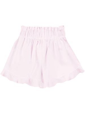 PNK ruffled cotton A-line shorts - Pink