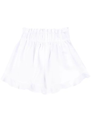 PNK ruffled cotton A-line shorts - White