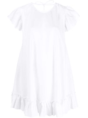 PNK ruffled cotton poplin minidress - White