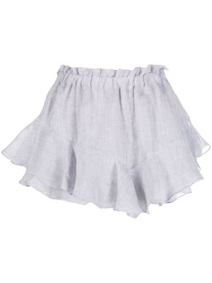 PNK ruffled mid-rise mini shorts - Grey