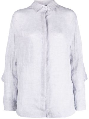 PNK ruffled-sleeves linen shirt - Grey