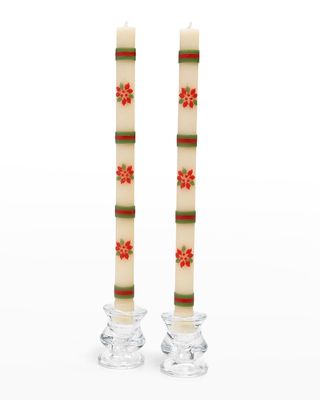Poinsettia Dinner Candles, Set of 2