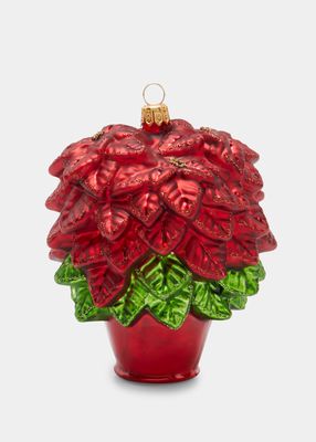 Poinsettia in Pot Christmas Ornament
