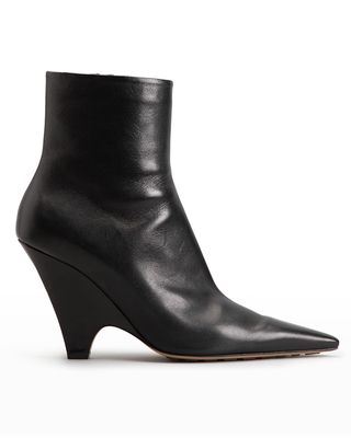 Point Lambskin Ankle Booties