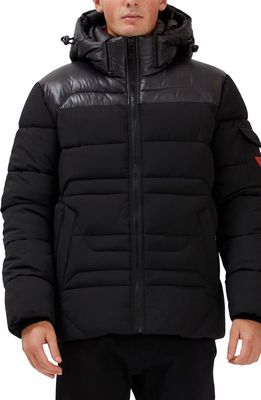 Point Zero Maurice Hooded Puffer Jacket in Black