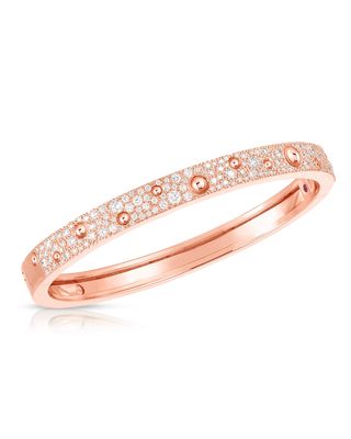 Pois Moi Luna 18k Rose Gold Diamond Bangle Bracelet