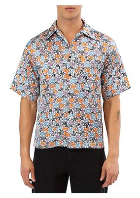 Poker Chip Print Oversized-Fit Shirt