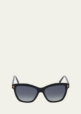 Polarized Acetate & Metal Cat-Eye Sunglasses