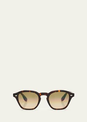 Polarized Keyhole Acetate Square Sunglasses