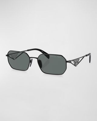 Polarized Steel Rectangle Sunglasses