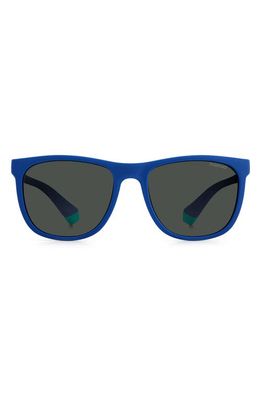 Polaroid 49mm Polarized Square Sunglasses in Azure Grn/Gray Pz