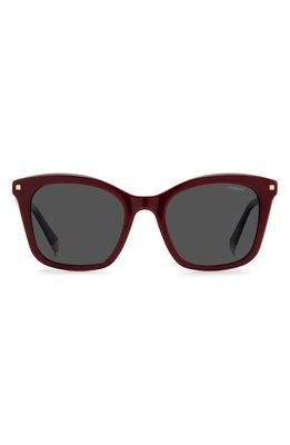 Polaroid 51mm Polarized Rectangular Sunglasses in Burgundy /Gray Polar 