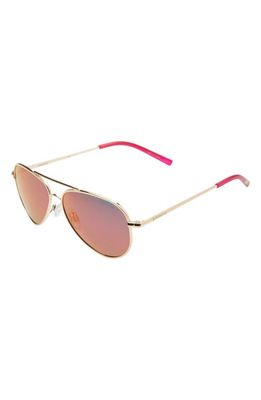 Polaroid 52mm Polarized Aviator Sunglasses in Gold/Pink Mirror