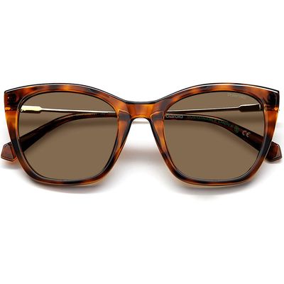 Polaroid 52mm Polarized Cat Eye Sunglasses in Havana/Bronze Polar 