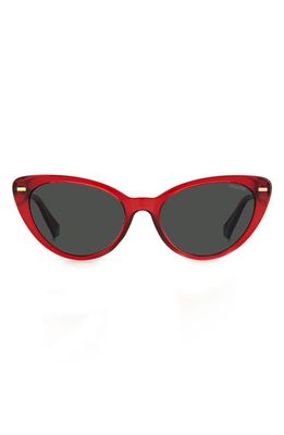 Polaroid 52mm Polarized Cat Eye Sunglasses in Red /Gray Pz