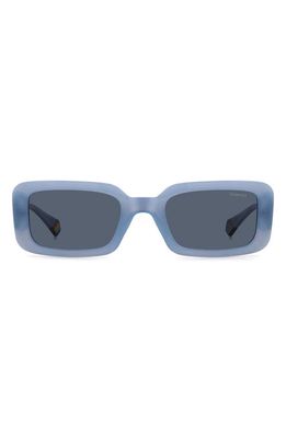 Polaroid 52mm Polarized Rectangular Sunglasses in Azure/Blue Polarized