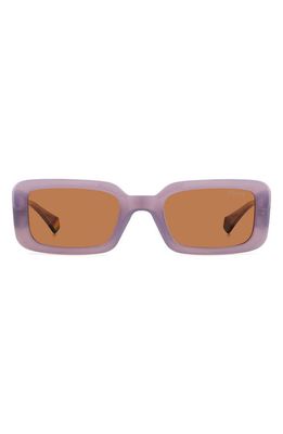 Polaroid 52mm Polarized Rectangular Sunglasses in Lilac/Copper Polarized
