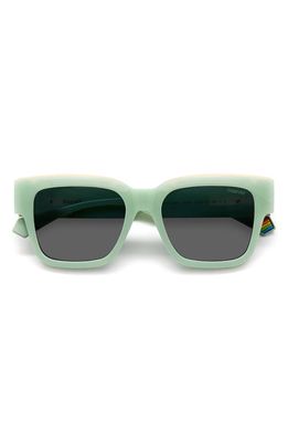 Polaroid 52mm Polarized Square Sunglasses in Green/Gray Polarized