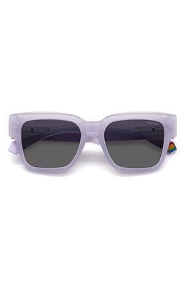 Polaroid 52mm Polarized Square Sunglasses in Lilac/Gray Polarized