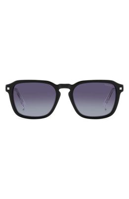 Polaroid 53mm Polarized Rectangular Sunglasses in Black Beige/Gray Sf Polarized