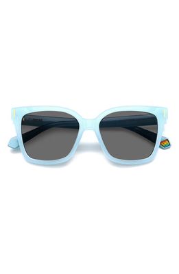 Polaroid 54mm Polarized Cat Eye Sunglasses in Azure/Gray Polar