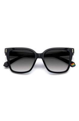 Polaroid 54mm Polarized Cat Eye Sunglasses in Black/Gray Polarized
