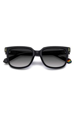 Polaroid 54mm Polarized Rectangular Sunglasses in Black/Gray Polar 