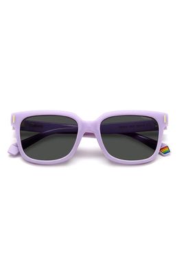 Polaroid 54mm Polarized Rectangular Sunglasses in Lilac/Gray Polar