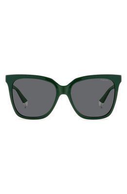 Polaroid 55mm Polarized Square Sunglasses in Green/Gray Polarized