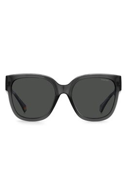 Polaroid 55mm Polarized Square Sunglasses in Grey /Gray Pz