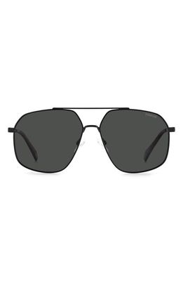 Polaroid 58mm Polarized Round Sunglasses in Black /Gray Pz
