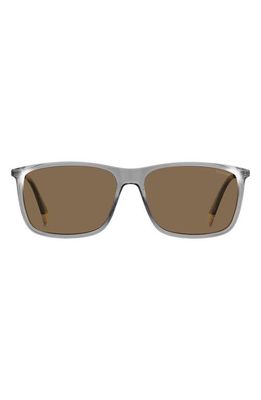 Polaroid 59mm Polarized Rectangular Sunglasses in Grey/Bronze Polarized 