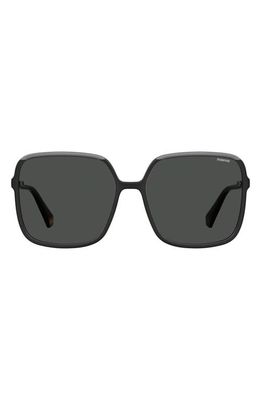 Polaroid 59mm Square Polarized Sunglasses in Blackgrey/Grey Polarized