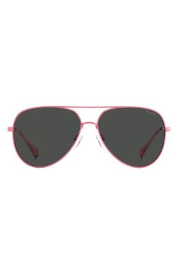 Polaroid 60mm Polarized Aviator Sunglasses in Pink/Grey Polarized