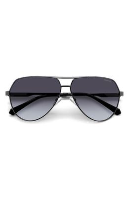 Polaroid 62mm Polarized Aviator Sunglasses in Dark Ruthen/Gray Polar