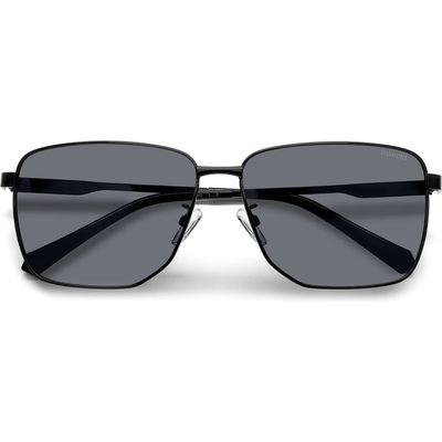 Polaroid 62mm Polarized Oversize Square Sunglasses in Black/Gray Polar 