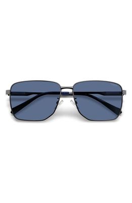 Polaroid 62mm Polarized Oversize Square Sunglasses in Matte Dark Ruth/Blue Polar