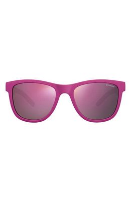 Polaroid Kids' 47mm Polarized Small Rectangular Sunglasses in Dark Pink/pink Ml Az