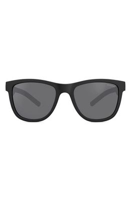 Polaroid Kids' 47mm Polarized Small Rectangular Sunglasses in Rubber Black/Gray Polarized