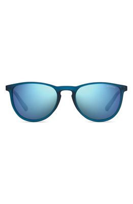 Polaroid Kids' 48mm Polarized Rectangular Sunglasses in Bluetransparent/Grey