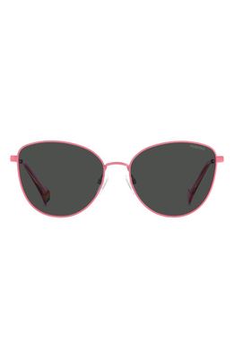 Polaroid Kids' 55mm Polarized Round Sunglasses in Pink/Grey Polarized