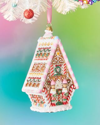 Polish Glass Gingerbread House Hansel and Gretel Ornament