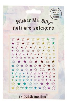 POLISH ME SILLY Rainbow Star Nail Art Stickers in Pink