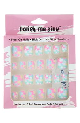 POLISH ME SILLY Watercolor Star Press-On Nails in Blue