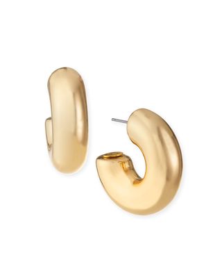 Polished Chubby Hoop Earrings, Gold