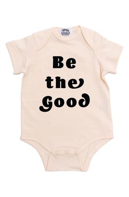 POLISHED PRINTS Be The Good Organic Cotton Bodysuit in Natural