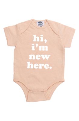 POLISHED PRINTS Hi I'm New Here Organic Cotton Bodysuit in Sunkiss