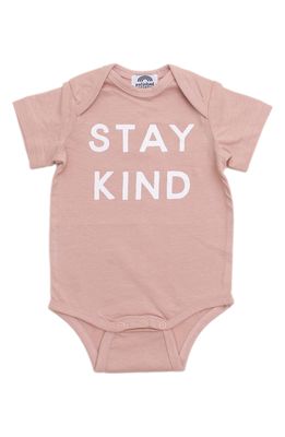 POLISHED PRINTS Stay Kind Organic Cotton Bodysuit in Rose Dust