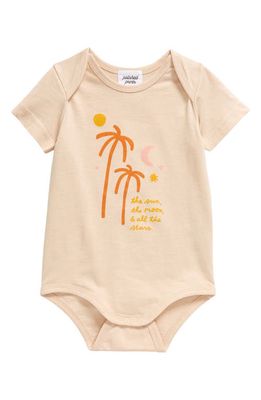 POLISHED PRINTS The Sun & the Moon Organic Cotton Bodysuit in Shifting Sand
